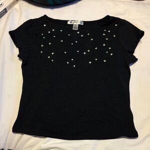 Madden Girl Black Top with Silver Label